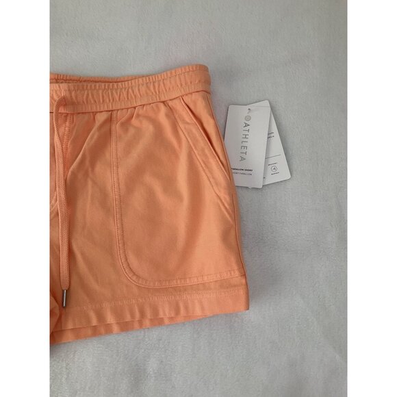 Athleta Farallon Active Elastic Waist Shorts Size Large (12), Orange NEW - Picture 2 of 7